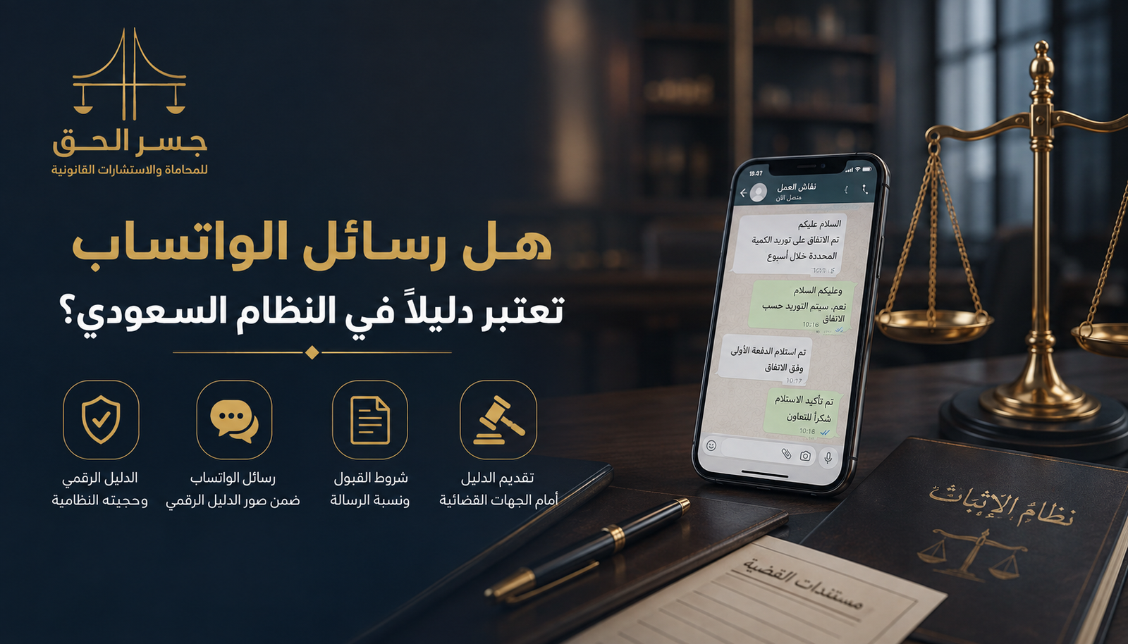 هل رسائل الواتساب تعتبر دليلاً؟